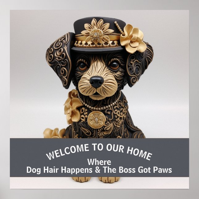 Poster Advertência amigável para animais de estimação (Frente)