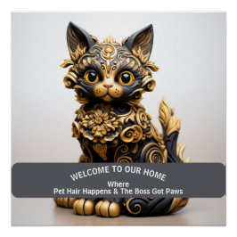 Pôster Advertência doméstica divertida