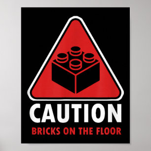 Poster Advertência Engraçada Blocos De Construção Blocos