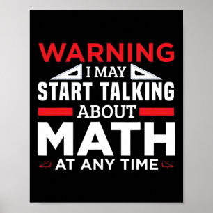 Poster Advertência Pode Começar A Falar Sobre Matemática