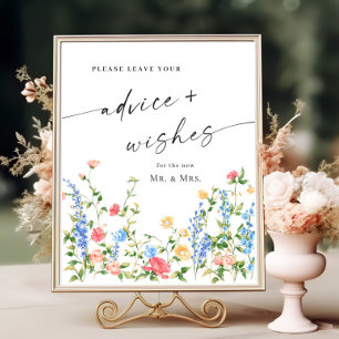 Poster Advertências e desejos sobre flores silvestres boê