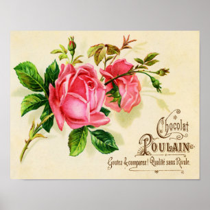 Pôster Advertisement de Chocolate Francês Vitoriano