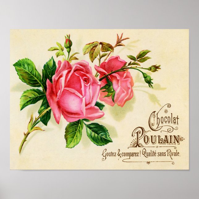 Pôster Advertisement de Chocolate Francês Vitoriano (Frente)