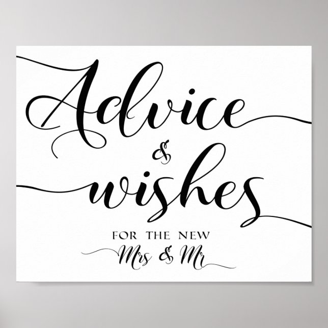 Poster Advice and wishes wedding sign 8x10 (Frente)