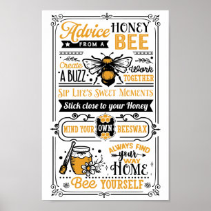 Poster Advice From A Honey Bee Cute Quote