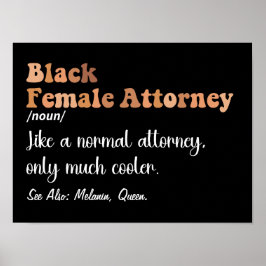 Poster Advogada Negra Feminina Definição Engraçada Advoga