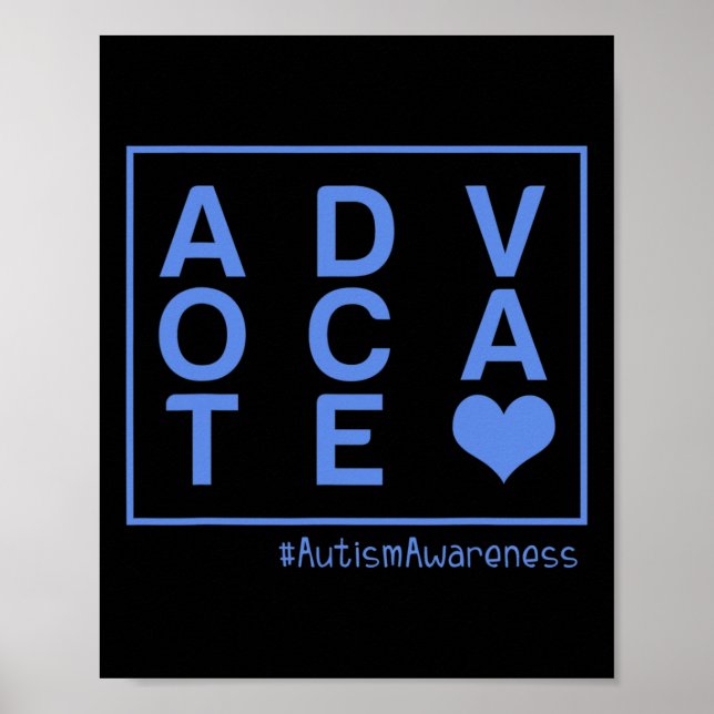 Poster Advogado de Consciência Autismo de Menores, Adoção (Frente)