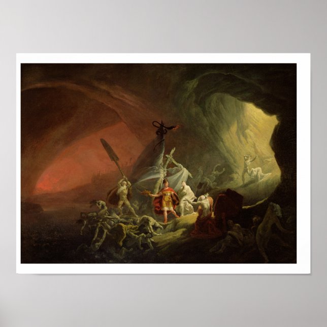 Poster Aeneas e Sibyl, c.1800 (óleo na canvas) (Frente)