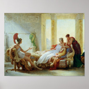 Poster Aeneas que diz o Dido do desastre em Troy