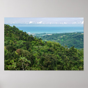 Poster Aéreo de Porto Rico costeiro em el yunque