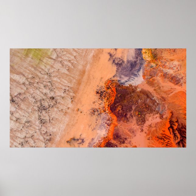 Poster Aerial photography of mountains in the morning (Frente)