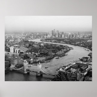 Poster Aerial View London com Tower Bridge River Thames