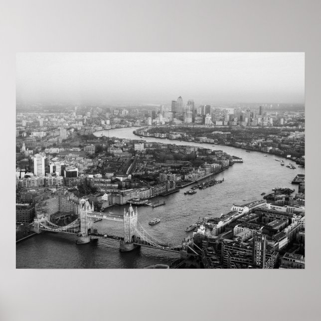 Poster Aerial View London com Tower Bridge River Thames (Frente)