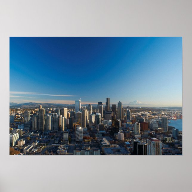 Pôster Aerial view of Seattle city skyline (Frente)
