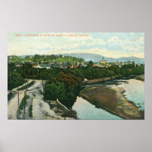 Pôster Aerial View of the San Lorenzo River