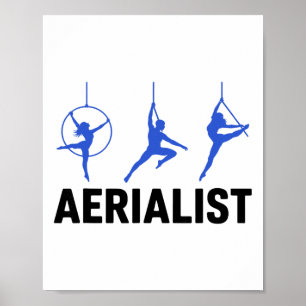 Poster Aerialista Seda Aérea Yoga Ginastas Acrots Trapézi