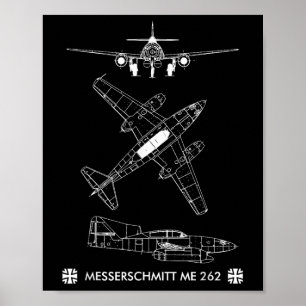 Poster Aeronave Alemã Me 262 da 2ª Guerra Mundial