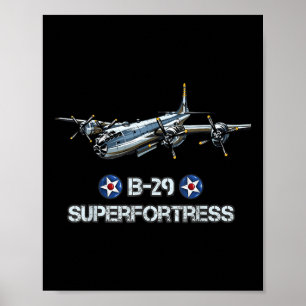 Poster Aeronave Americana Wwii B-29, 2ª Guerra Mundial