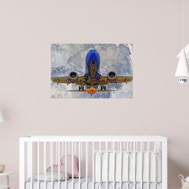 Poster Aeronave em aproximação final com céus muito turvo