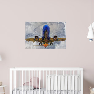 Poster Aeronave em aproximação final com céus muito turvo