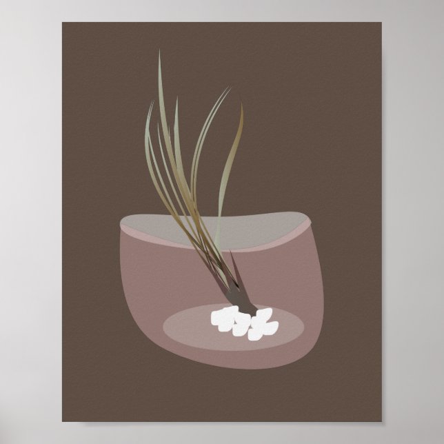 Poster Aeronave em Terrarium Brown Pink Wall Art (Frente)
