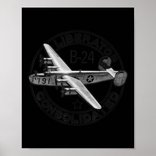 Poster Aeronave Militar Consolidada B-24 Liberator Ww2 Do