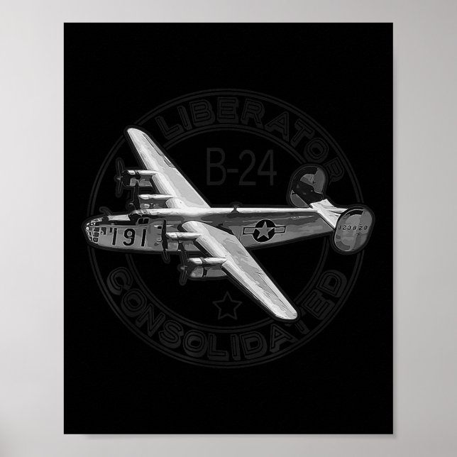 Poster Aeronave Militar Consolidada B-24 Liberator Ww2 Do (Frente)