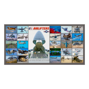 PÔSTER AERONAVES AERONAVES DOS EUA "MONTAGEM"