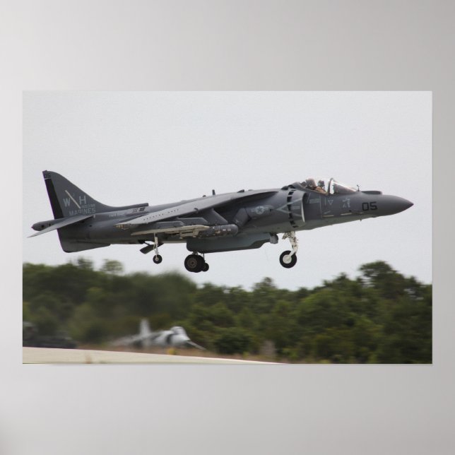Poster Aeronaves AV-8B Harrier II (Frente)