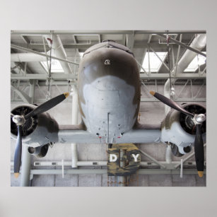 Poster Aeronaves de transporte da Dakota C-47 da Segunda 