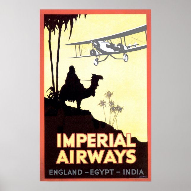 Poster AERONAVES IMPERIAIS Voam para Inglaterra Egito Anú (Frente)
