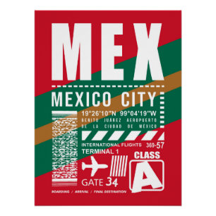 Pôster Aeroporto da Cidade do México MEX