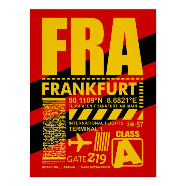 Pôster Aeroporto de Frankfurt (Frente)