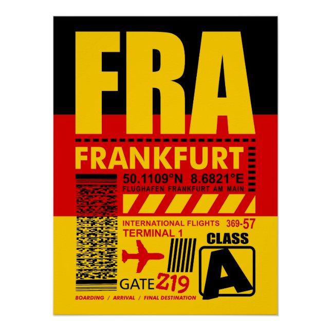 Pôster Aeroporto de Frankfurt (Frente)