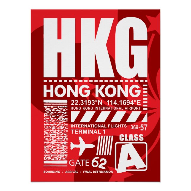 Pôster Aeroporto de Hong Kong (Frente)