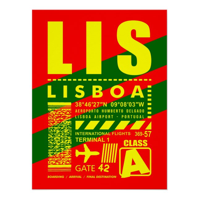 Pôster Aeroporto de Lisboa LIS (Frente)