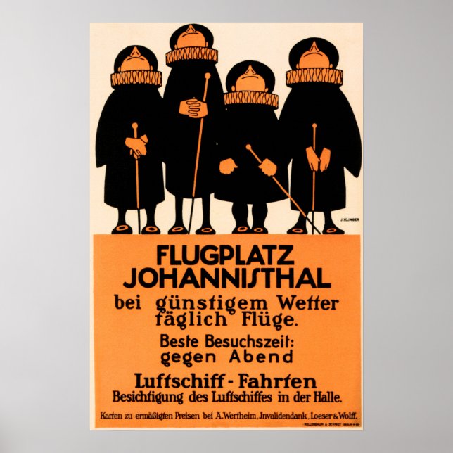 Poster AEROPORTO FLUGPLATZ JOHANNISTHAL por Julius Klinge (Frente)