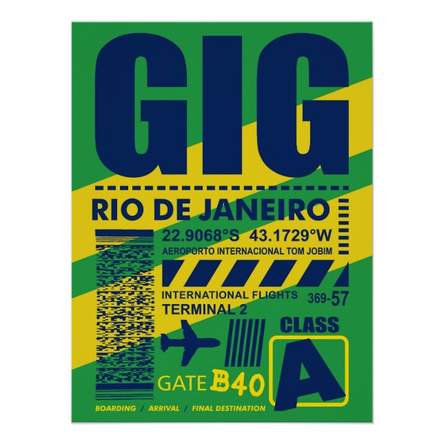 Pôster Aeroporto GIG Rio de Janeiro (Frente)