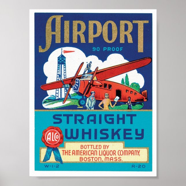 Poster Aeroporto Hetero Whiskey Boston Massachusetts (Frente)