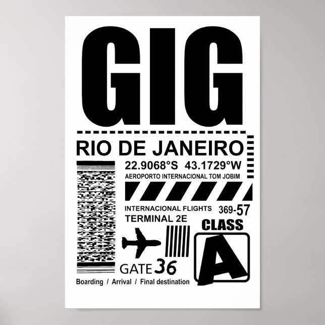 Poster Aeroporto Rio de Janeiro GIG (Frente)