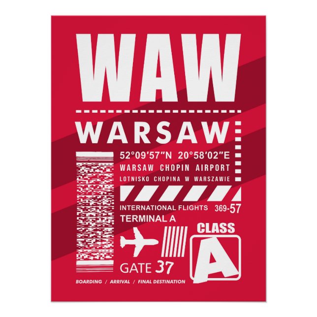 Pôster Aeroporto WAW Varsóvia (Frente)