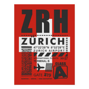 Pôster Aeroporto ZRH Zurich