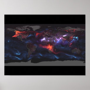Poster Aerossol Earth Black Carbon, Dust, Ciclones, Cidad