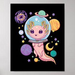 Poster Aestética Espacial Axolotl Kawaii Pastel Gótico An