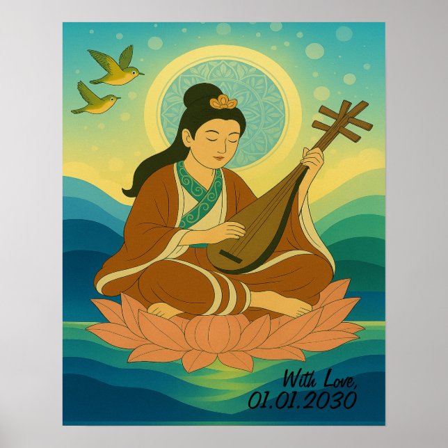 Poster Aestética Personalizada Moderna Japão Deusa Sortud (Frente)