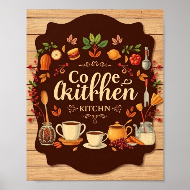 Poster Aesthetic Coffee Kitchen Minimalist Wall Art (Frente)