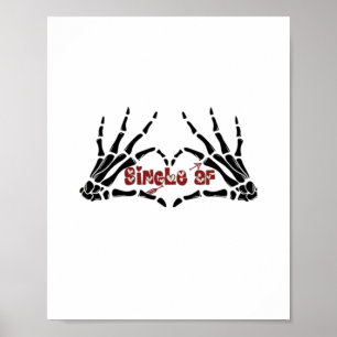 Poster Af Skeleton Mãos Cardíaco Clássico