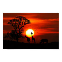Afafricano Safari Sunset Animal Silhouettes