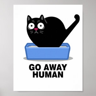 Poster Afastem Humanos Engraçados Gatos Pretos Odeiam Hum