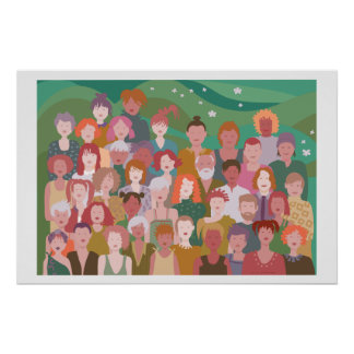 Pôster afbeelding groep mensen 